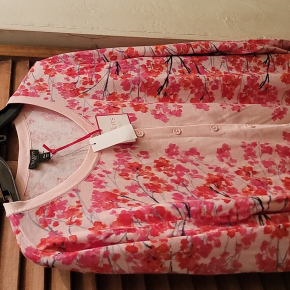 Talbots cherry blossom cardigan - Picture 2 of 5